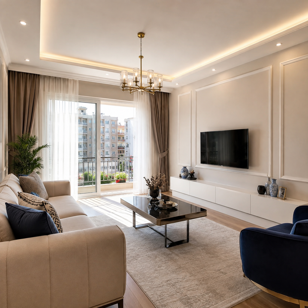 Beyoğlu dekorasyon modern salon uygulaması
